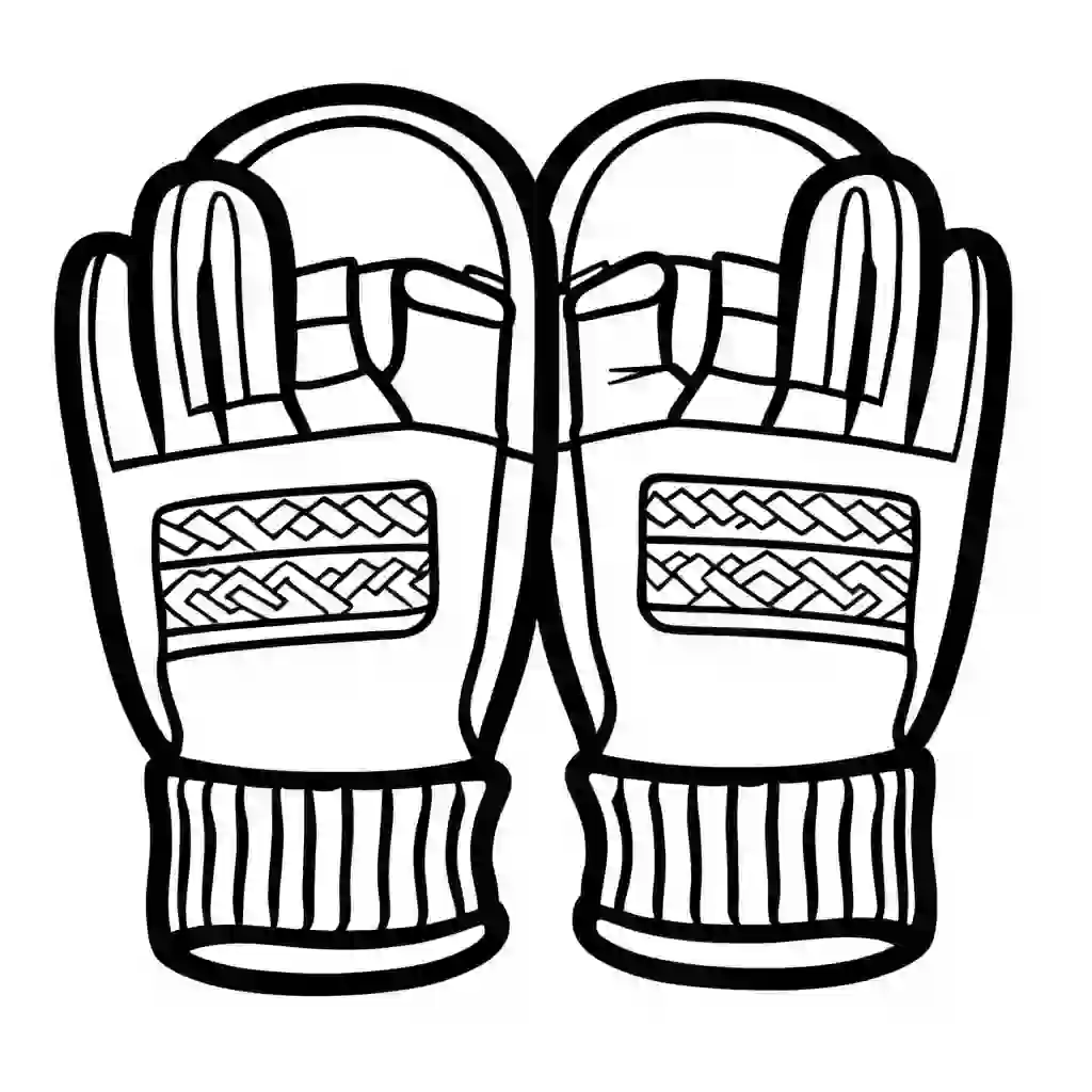 Winter mittens coloring pages